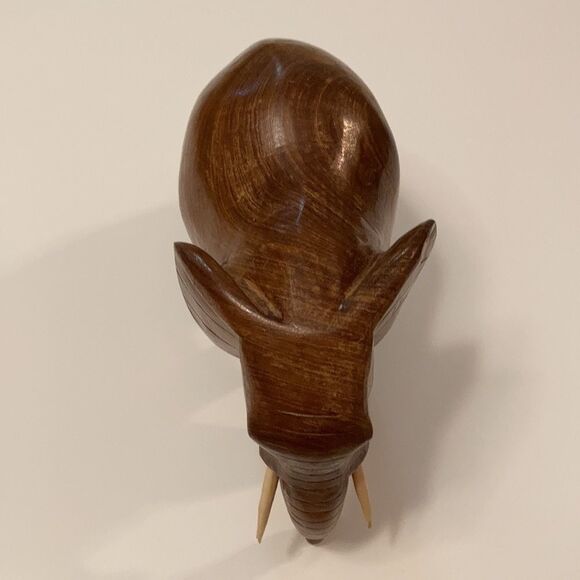 Vintage Artisan Made Hand Carved Africana Kenyan Solid Wood Elephant Pair - Picture 10 of 10